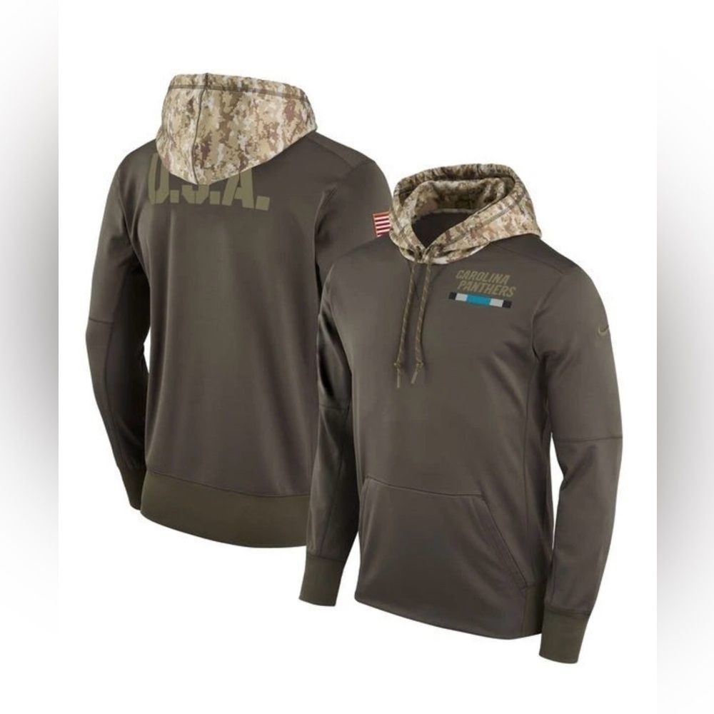 Carolina Panthers Men's NFL Military Salute to Service OLIVE Hoody Camo Nike